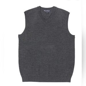 Hart Schaffner Marx 100%  Merino Wool V-Neck Vest, Men's Gray Sweater Vest XL